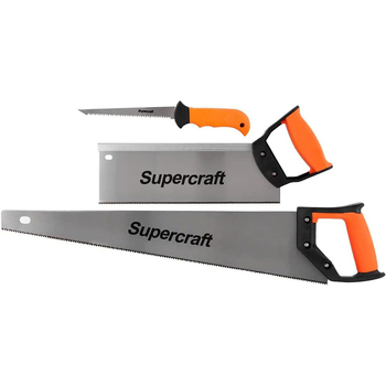 3pc Supercraft Soft Grip Wallboard/Hand/Tenon Saw Set 150/550/300mm