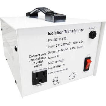 500W USA STEPDOWN TRANSFORMER 110V DIELECTRICALLY ISOLATED