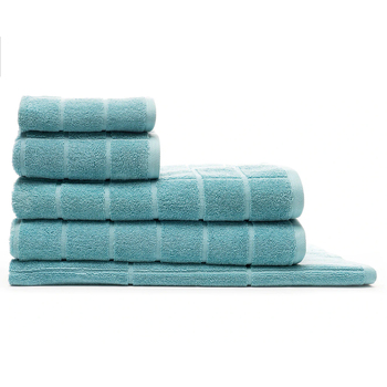 5pc Sheraton Luxury Maison Subway Towel Pack 100% Cotton Aqua Mist