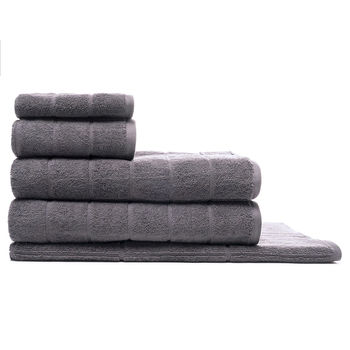 5pc Sheraton Luxury Maison Subway Towel Pack 100% Cotton Slate