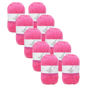 10PK Malli Super Blend Basic 100g Acrylic/Polyester Yarn - Bubblegum Pink