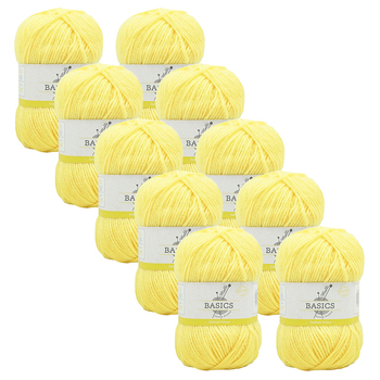 10PK Malli Super Blend Basic 100g Acrylic/Polyester Yarn - Daffodil Yellow