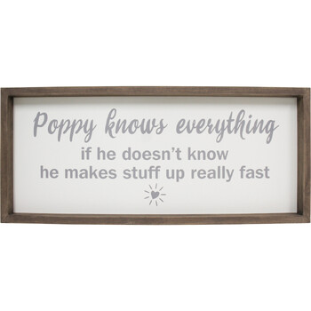 LVD MDF 48cm Poppy Knows Everything Sign Hanging/Desk Plaque