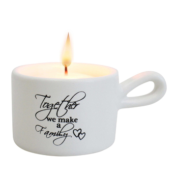 LVD Ceramic Family 8cm Tealight Candle Holder Decor - White