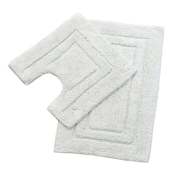 2pc Renee Taylor 2200 GSM Tufted Bath Mat Set Vapour