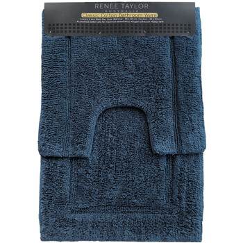 2pc Renee Taylor 2200 GSM Tufted Bath Mat Set Blue Mirage