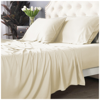 Park Avenue Split King Bed Fitted Sheet Set 500 TC Bamboo Cotton Dove