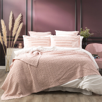 Renee Taylor Lexico Cotton Waffle Blankets Single/Double Rose