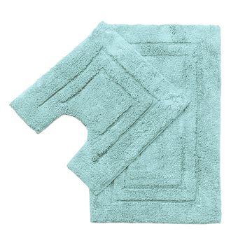 2pc Renee Taylor 2200GSM Tufted Bath Mat Set - Aqua