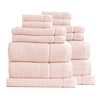 14pc Renee Taylor Cambridge 650GSM Textured Bath/Hand/Face Towel Primrose