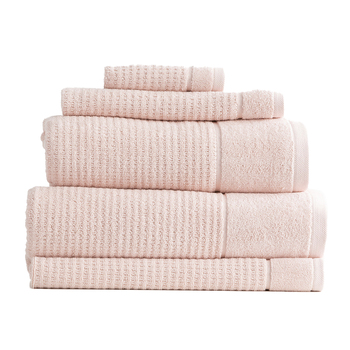 5pc Renee Taylor Cambridge 650GSM Textured Bath/Hand/Face Towel Primrose