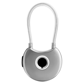 Crest SmartLock Wireless Fingerprint Activated Cable Padlock - Silver