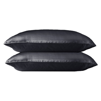 2pc Canningvale Beautysilks Pillowcase Cover Charcoal