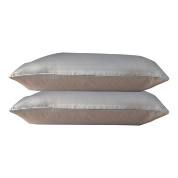 2pc Canningvale Beautysilks Pillowcase Silver Silk