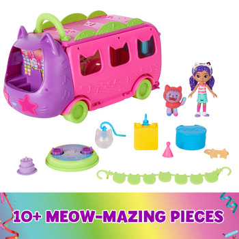 10pc Spin Master Gabby's Dollhouse Sprinkle Party Bus Play Set Kids Toy 3+