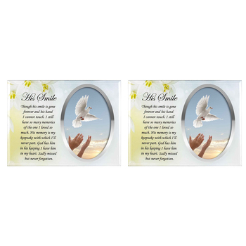 2x His Smile Rememberance Photo Frame 22x17cm Memorial Display Card