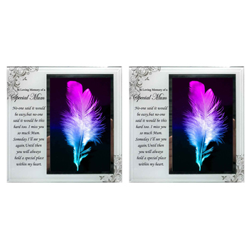 2x Special Mum Rememberance Photo Frame 22x17cm Memorial Display Card