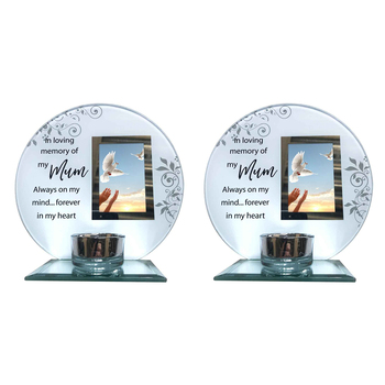 2x In Loving Memory Of Mum Candle Memorial Tealight Holder Frame