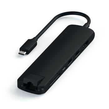 Satechi USB-C Slim Multiport with Ethernet Adapter (Black)