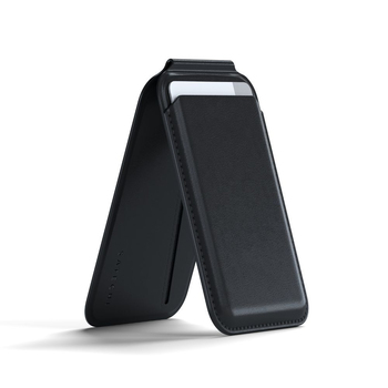 Satechi Magnetic Leather Wallet Stand For Apple iPhone 15 Pro Max - Black