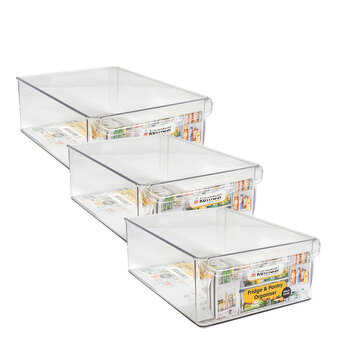 3PK Kemasi Clear Fridge/Fridge Storage Organiser XL 450g