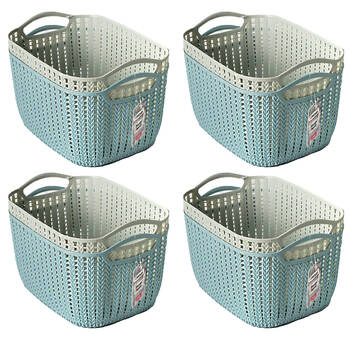 8PK Kemasi Home Storage Basket Knitted Pattern Large Asstd