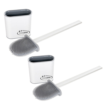 2PK Cleanstar Silicone Multi-Purpose Toilet Brush Set