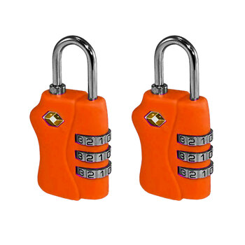 2PK Tosca TSA Approved Luggage Bag Combination Lock - Orange