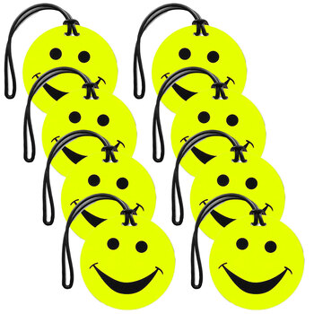 8PK Tosca Smiley Travel Luggage Suitcase Bag Tag - Yellow