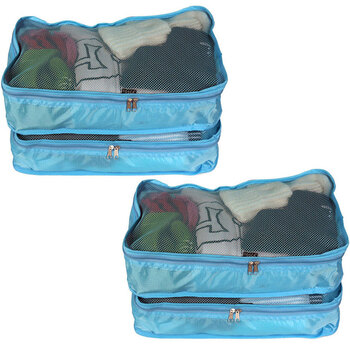 2x 2pc Tosca XL Travel Packing Cube Storage Bags - Aqua