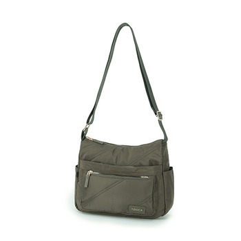 Tosca Vegan Shoulder Minimalist Crossbody Handbag Khaki Stitch