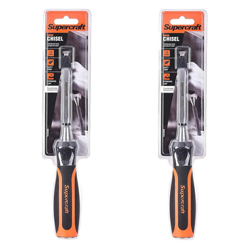 2PK Supercraft Wood Chisel 3/8''/10mm Width Soft Grip w/ Striking Cap