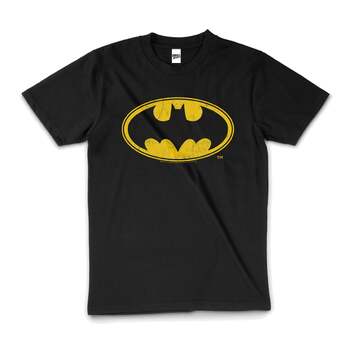 Batman Classic Logo Dark Knight Comic Cotton T-Shirt Black Size 2XL