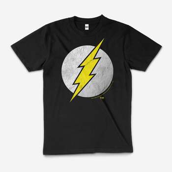 DC Comics The Flash Logo Fastest Man Cotton T-Shirt Black Size 2XL