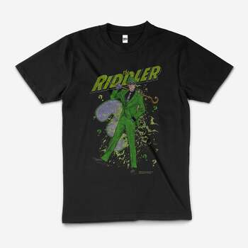 DC Comics The Riddler Superhero Villain Cotton T-Shirt Black Size 2XL