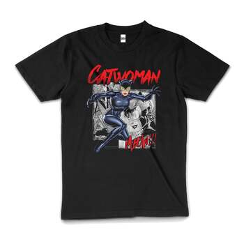 Catwoman Batman Dark Knight DC Comic Superhero Cotton T-Shirt Black Size 2XL