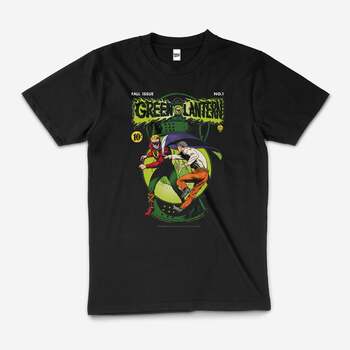 Green Lantern Fall Issue DC Superhero Cotton T-Shirt Black Size 2XL