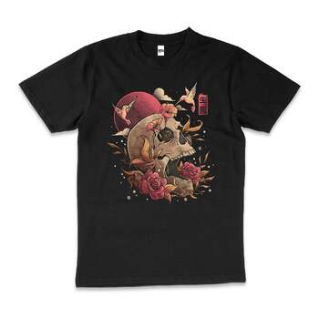 Live And Let Die Skull Nature Gothic Cotton T-Shirt Black Size 2XL