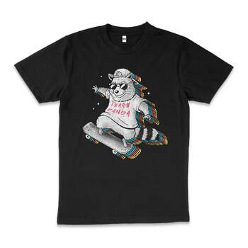 Trash Panda Funny Skateboard 80s Retro Cotton T-Shirt Black Size 2XL