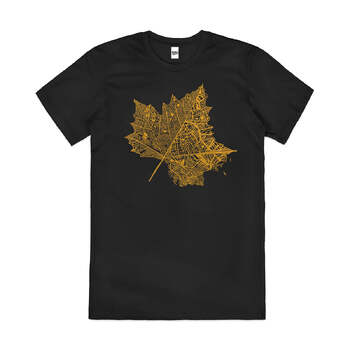 Leaf City Nature Trees Environment Soft Cotton T-Shirt Black Size 2XL