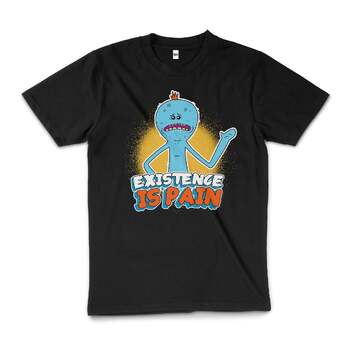 Rick And Morty Mr Meeseeks Existence Is Pain T-Shirt Black Size 2XL