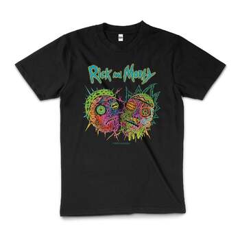 Rick And Morty Psychedelia Licensed Cotton T-Shirt Black Size 2XL