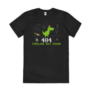 404 Timeline Not Found Error Computer Cotton T-Shirt Black Size 2XL