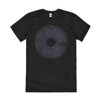 Solar System Space Astronomy Star Artsy Cotton T-Shirt Black Size 2XL