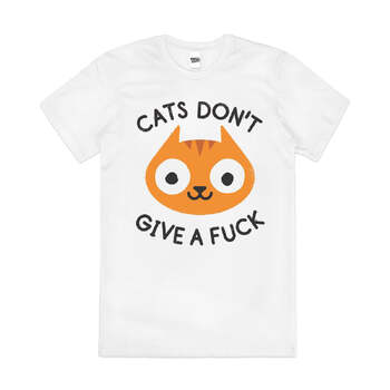 Careless Whisker Rude Cat Slogan Pet Cotton T-Shirt White Size 2XL