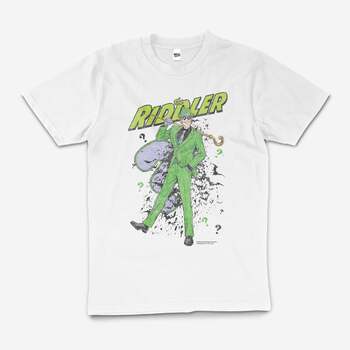 The Riddler Classic Superhero Villain Geek T-Shirt White Size 2XL