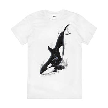 Meanwhile in a Whale Ocean Sea Nature Cotton T-Shirt White Size 2XL