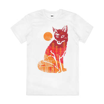 Wild is the Fox Nature Cool Graphic Cotton T-Shirt White Size 2XL