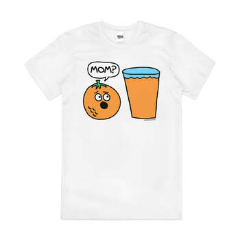 Mom OJ Funny Orange Juice Funny Cute Cotton T-Shirt White Size 2XL