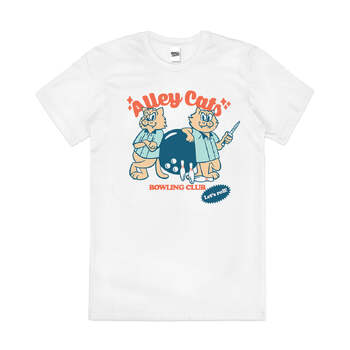 Alley Cats Cool Funny Retro Pet Vintage Cotton T-Shirt White Size 2XL